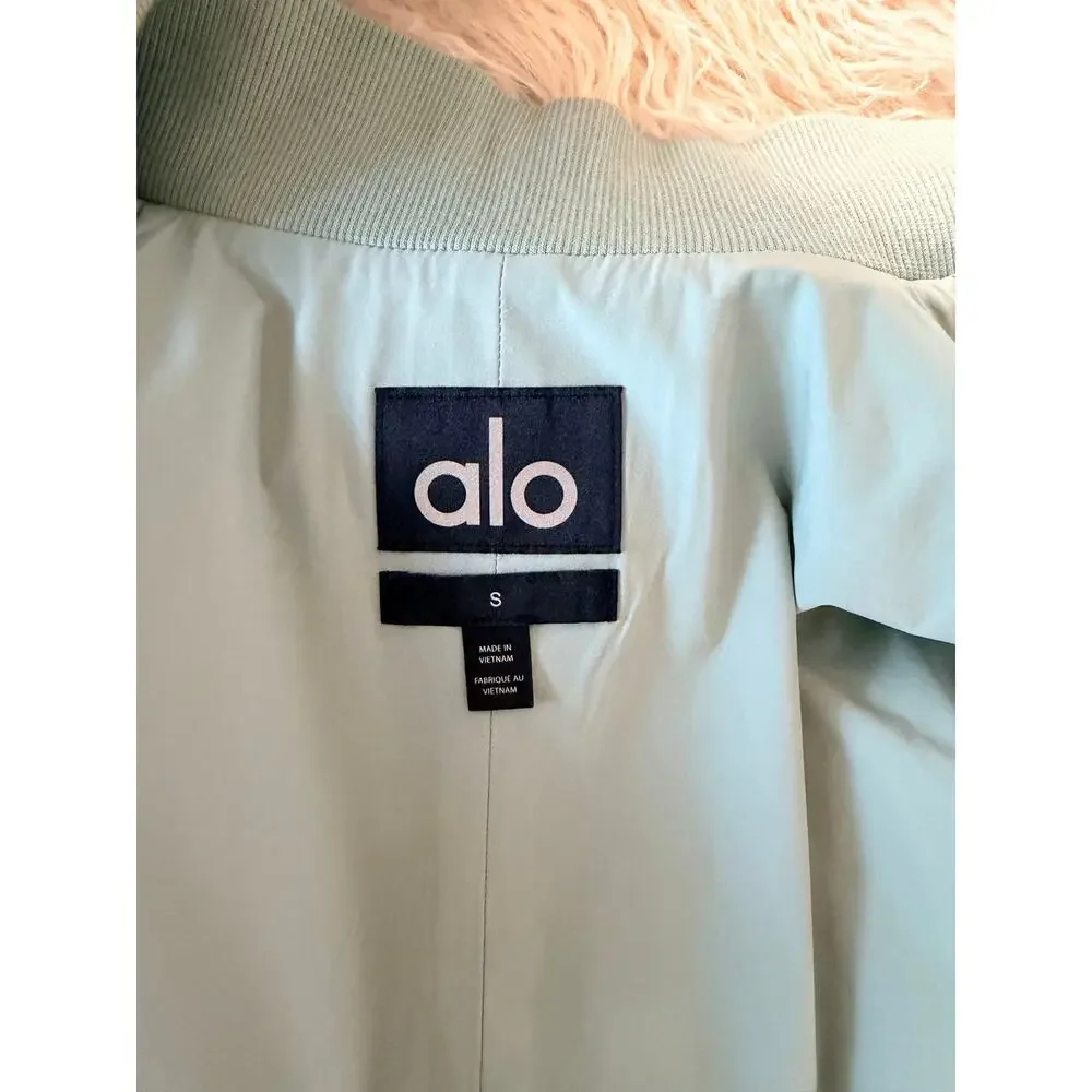 LIKE NEW Alo Yoga Night Out Cargo Jacket Coat Cropped Botanical Green